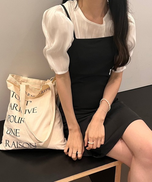 fiere（フィエール）の「すらっと細見えキャミワンピース（ワンピース・レディース・ブラック・MEDIUM/SMALL/LARGE/X-LARGE）」の7枚目の写真