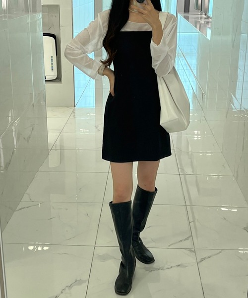 fiere（フィエール）の「すらっと細見えキャミワンピース（ワンピース・レディース・ブラック・MEDIUM/SMALL/LARGE/X-LARGE）」の15枚目の写真