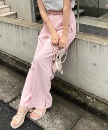 one after another NICE CLAUP | 【セットアップあり】サイドスリット入りワイドスラックスパンツ(スラックス)