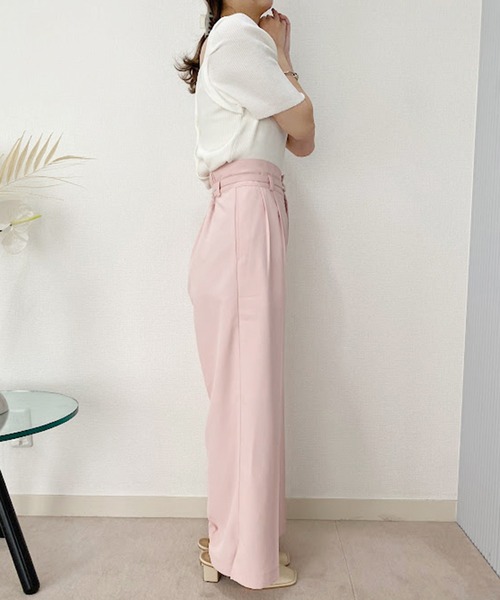 セール】【セットアップあり】サイドスリット入りワイドスラックス