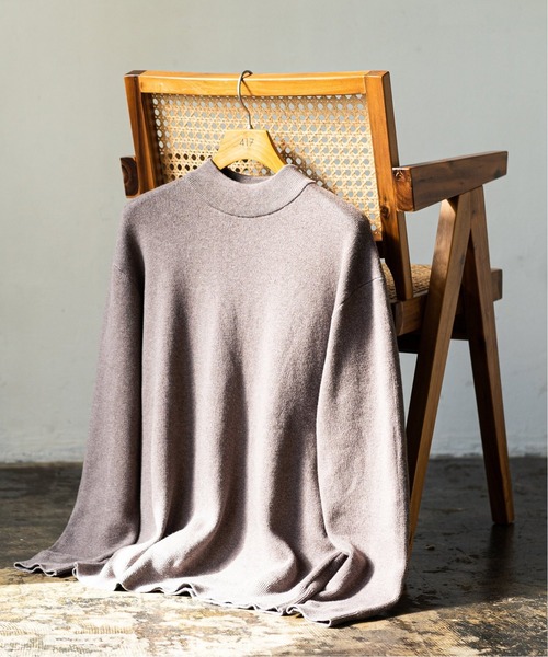 417 EDIFICE（フォーワンセブンエディフィス）の「コットンカシミヤ モックネックニット（ニット/セーター・メンズ・ブルー/ブラウン/オレンジ/ブラック/グリーン/グレー・X-LARGE/MEDIUM/SMALL/LARGE）」の18枚目の写真