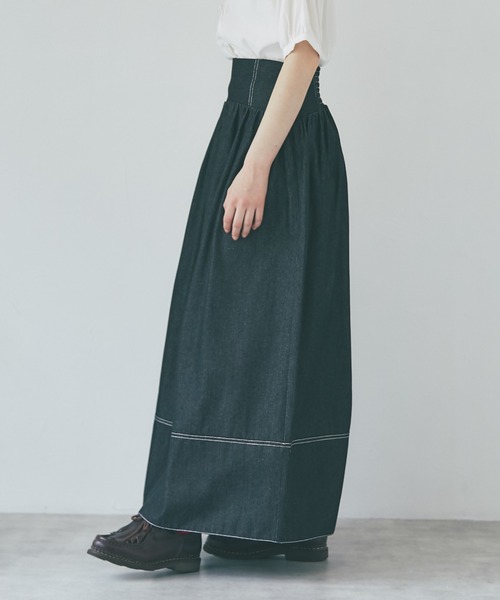 and R（アンドアール）の「ハイウエストデニムスカート（デニムスカート・レディース・ブラック・FREE）」の15枚目の写真