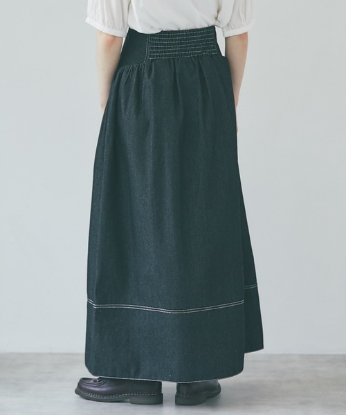 and R（アンドアール）の「ハイウエストデニムスカート（デニムスカート・レディース・ブラック・FREE）」の12枚目の写真