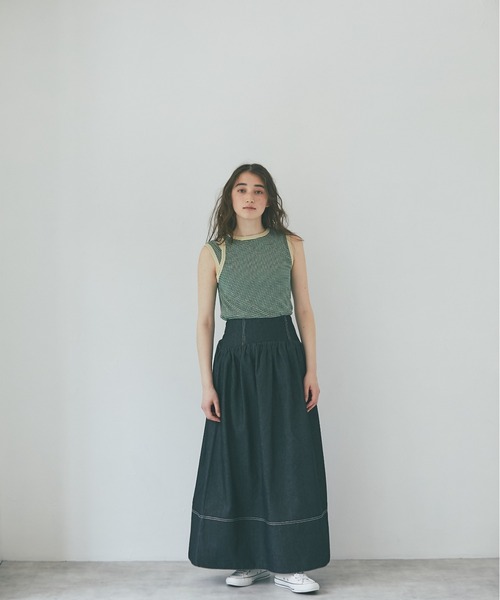 and R（アンドアール）の「ハイウエストデニムスカート（デニムスカート・レディース・ブラック・FREE）」の8枚目の写真