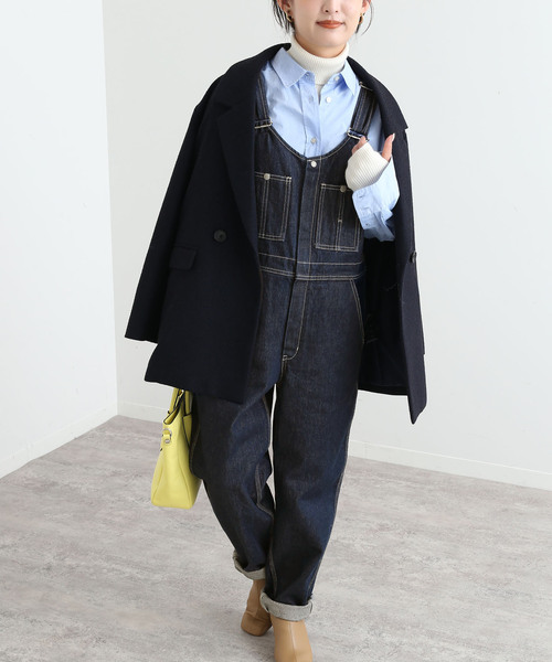 SLOBE IENA(スローブイエナ)の「LE DENIMフロントジップスリムオーバーオール(サロペット/オーバーオール・レディース・ネイビー・38/36)」の2枚目の写真