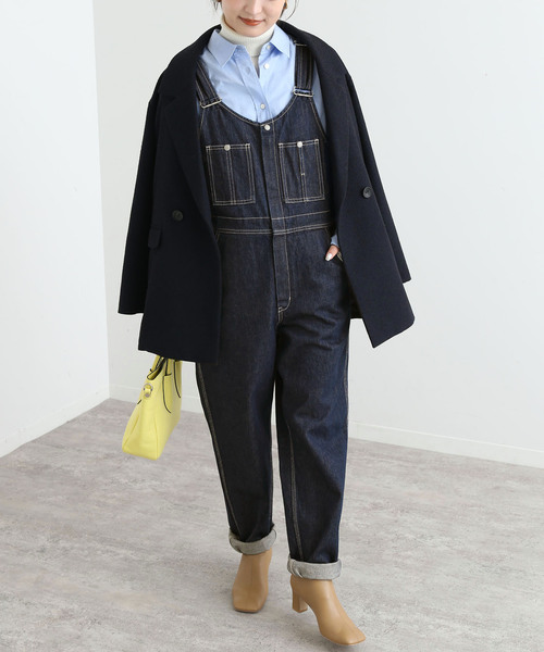 SLOBE IENA(スローブイエナ)の「LE DENIMフロントジップスリムオーバーオール(サロペット/オーバーオール・レディース・ネイビー・38/36)」の7枚目の写真