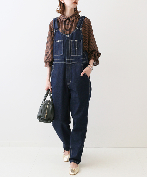 SLOBE IENA(スローブイエナ)の「LE DENIMフロントジップスリムオーバーオール(サロペット/オーバーオール・レディース・ネイビー・38/36)」の3枚目の写真