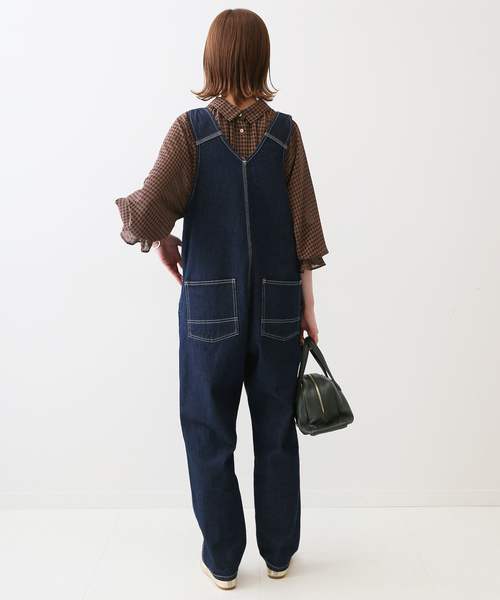SLOBE IENA(スローブイエナ)の「LE DENIMフロントジップスリムオーバーオール(サロペット/オーバーオール・レディース・ネイビー・38/36)」の8枚目の写真