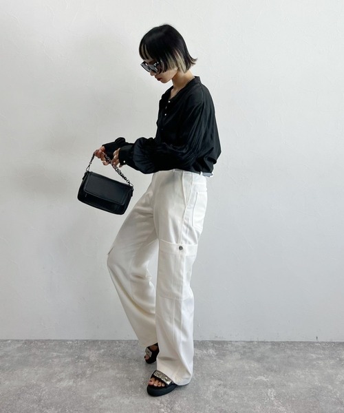 PAGEBOY（ページボーイ）の「CORE / ステッチワークカーゴパンツ（カーゴパンツ・レディース・ブラック/オフホワイト・S/M）」の12枚目の写真