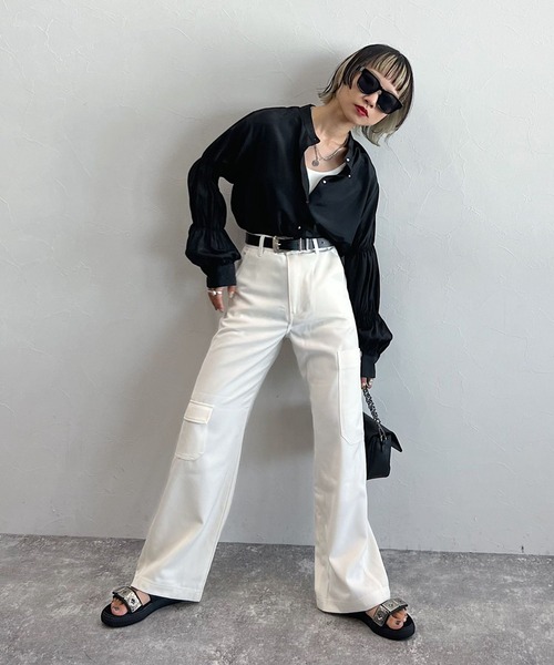 PAGEBOY（ページボーイ）の「CORE / ステッチワークカーゴパンツ（カーゴパンツ・レディース・ブラック/オフホワイト・S/M）」の3枚目の写真