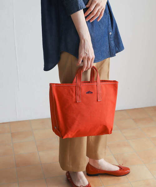 DANTON（ダントン）の「DANTON　CANVAS TOTE BAG S（トートバッグ・レディース・ライトグレー/レッド/アイボリー・FREE）」の8枚目の写真