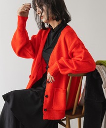 モヘアタッチカーディガン