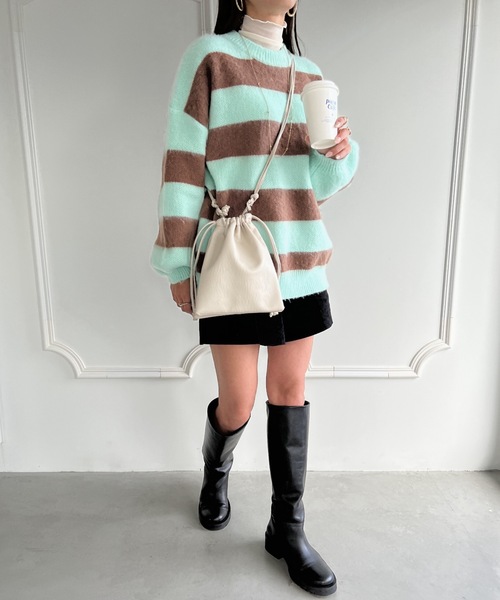 MYMOOD.（マイムード）の「2WAY巾着ミニショルダーバッグ（ショルダーバッグ・レディース・ブラック/アイボリー/ベージュ/シルバー・FREE）」の8枚目の写真