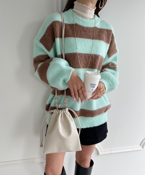 MYMOOD.（マイムード）の「2WAY巾着ミニショルダーバッグ（ショルダーバッグ・レディース・ブラック/アイボリー/ベージュ/シルバー・FREE）」の16枚目の写真