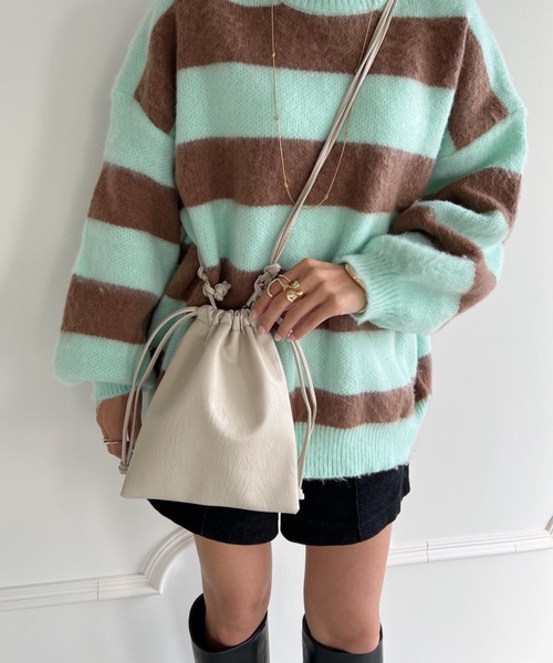 MYMOOD.（マイムード）の「2WAY巾着ミニショルダーバッグ（ショルダーバッグ・レディース・ブラック/アイボリー/ベージュ/シルバー・FREE）」の11枚目の写真