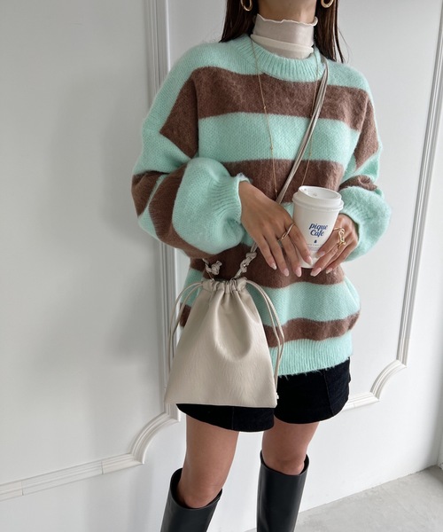 MYMOOD.（マイムード）の「2WAY巾着ミニショルダーバッグ（ショルダーバッグ・レディース・ブラック/アイボリー/ベージュ/シルバー・FREE）」の19枚目の写真