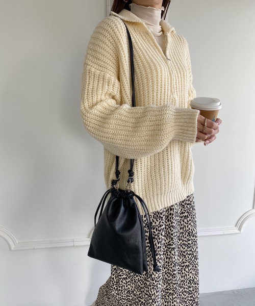 MYMOOD.（マイムード）の「2WAY巾着ミニショルダーバッグ（ショルダーバッグ・レディース・ブラック/アイボリー/ベージュ/シルバー・FREE）」の7枚目の写真