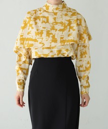 vingtrois | 【vingtrois】ニュアンス柄アシメレイヤードハイネックブラウス(シャツ/ブラウス)