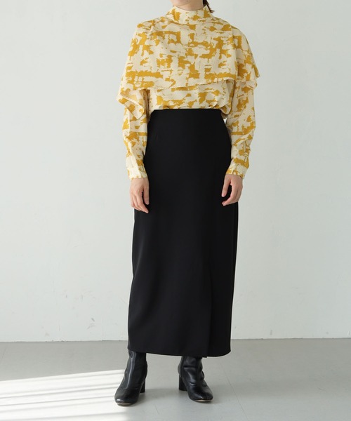 vingtrois（バントロア）の「【vingtrois】ニュアンス柄アシメレイヤードハイネックブラウス（シャツ/ブラウス・レディース・ブラック/グリーン/マスタード・M）」の22枚目の写真