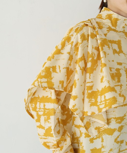 vingtrois（バントロア）の「【vingtrois】ニュアンス柄アシメレイヤードハイネックブラウス（シャツ/ブラウス・レディース・ブラック/グリーン/マスタード・M）」の15枚目の写真