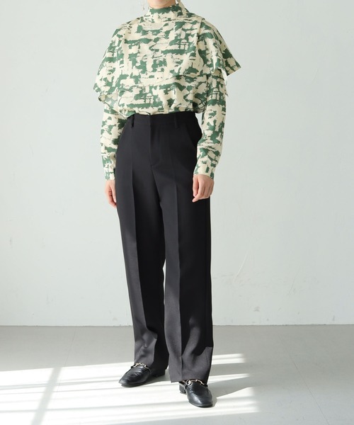 vingtrois（バントロア）の「【vingtrois】ニュアンス柄アシメレイヤードハイネックブラウス（シャツ/ブラウス・レディース・ブラック/グリーン/マスタード・M）」の17枚目の写真