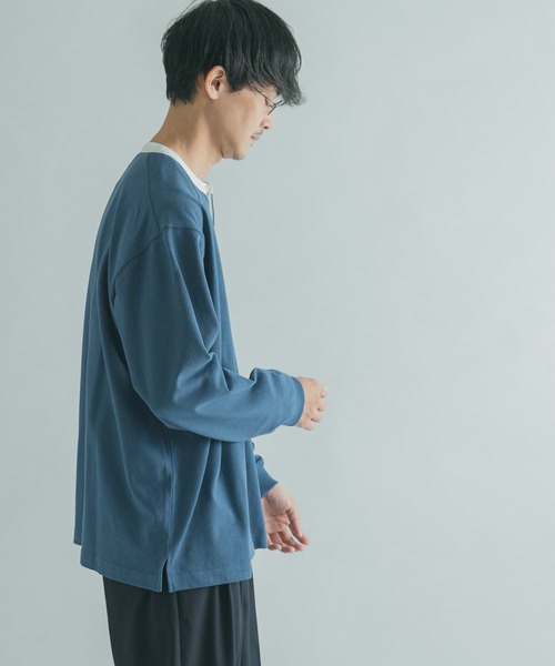 FORK&SPOON（フォークアンドスプーン）の「FORK&SPOON　天竺バンドカラーロングスリーブ（Tシャツ/カットソー・メンズ・その他1/ブラウン系その他/ブルー系その他・4/5）」の17枚目の写真