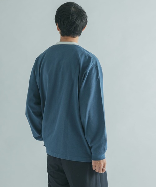 FORK&SPOON（フォークアンドスプーン）の「FORK&SPOON　天竺バンドカラーロングスリーブ（Tシャツ/カットソー・メンズ・その他1/ブラウン系その他/ブルー系その他・4/5）」の22枚目の写真