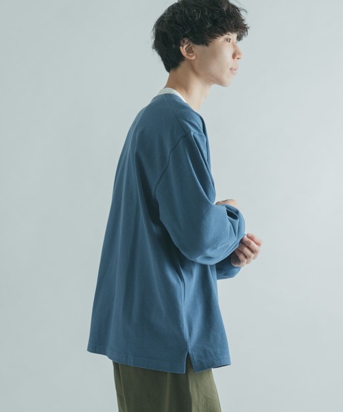 FORK&SPOON（フォークアンドスプーン）の「FORK&SPOON　天竺バンドカラーロングスリーブ（Tシャツ/カットソー・メンズ・その他1/ブラウン系その他/ブルー系その他・4/5）」の18枚目の写真