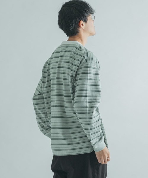 FORK&SPOON（フォークアンドスプーン）の「FORK&SPOON　天竺バンドカラーロングスリーブ（Tシャツ/カットソー・メンズ・その他1/ブラウン系その他/ブルー系その他・4/5）」の14枚目の写真