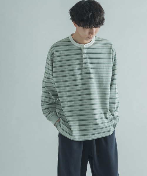 FORK&SPOON（フォークアンドスプーン）の「FORK&SPOON　天竺バンドカラーロングスリーブ（Tシャツ/カットソー・メンズ・その他1/ブラウン系その他/ブルー系その他・4/5）」の19枚目の写真