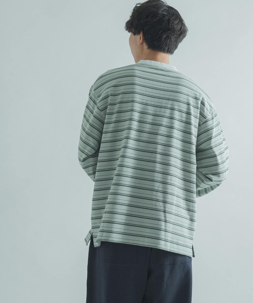 FORK&SPOON（フォークアンドスプーン）の「FORK&SPOON　天竺バンドカラーロングスリーブ（Tシャツ/カットソー・メンズ・その他1/ブラウン系その他/ブルー系その他・4/5）」の15枚目の写真