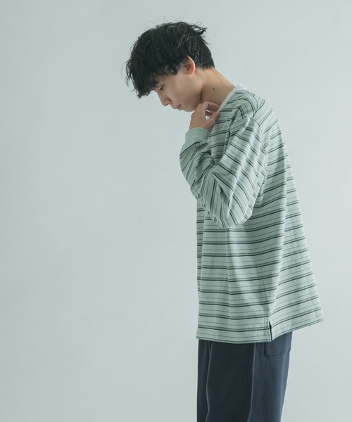 FORK&SPOON（フォークアンドスプーン）の「FORK&SPOON　天竺バンドカラーロングスリーブ（Tシャツ/カットソー・メンズ・その他1/ブラウン系その他/ブルー系その他・4/5）」の11枚目の写真