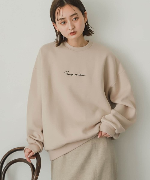 SENSE OF PLACE by URBAN RESEARCH(センスオブプレイスバイアーバンリサーチ)の「『ユニセックス』シシュウウラキモウカラースウェットシャツ(スウェット・メンズ・ブラック/ベージュ/レッド/ブルー/グリーン・MEDIUM/LARGE/X-LARGE)」の3枚目の写真