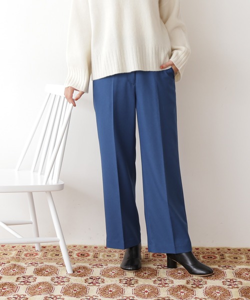 N.（N. Natural Beauty Basic）（エヌエヌナチュラルビューティーベーシック）の「【松井愛莉さん着用】◆ボタンループストレートパンツ（その他パンツ・レディース・グレー/オレンジ/ブルー・MEDIUM）」の6枚目の写真