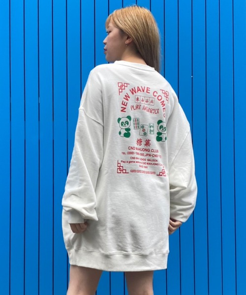 Candy Stripper（キャンディストリッパー）の「CND MAHJONG CLUB SWEAT ワンピース（スウェット・レディース・ホワイト/ピンク/ブラック/ブルー・2）」の2枚目の写真