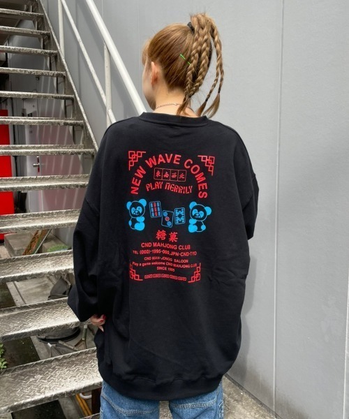 Candy Stripper（キャンディストリッパー）の「CND MAHJONG CLUB SWEAT ワンピース（スウェット・レディース・ホワイト/ピンク/ブラック/ブルー・2）」の3枚目の写真