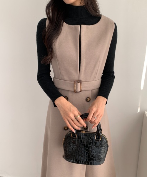 ウエストマークスリットロングジャンパースカート