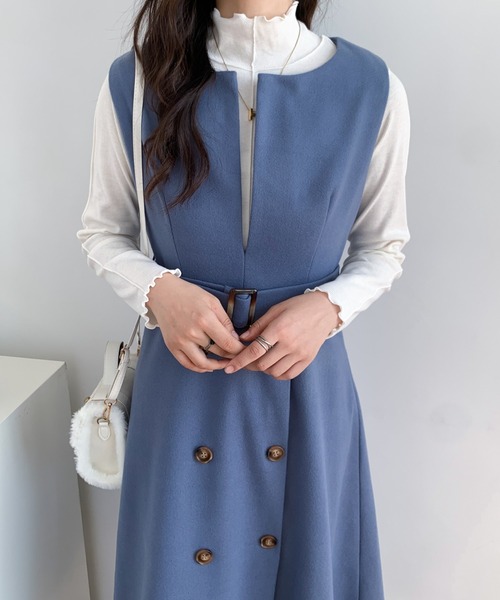 ウエストマークスリットロングジャンパースカート