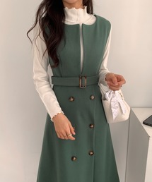 ABITOKYO | ウエストマークスリットロングジャンパースカート(ジャンパースカート)