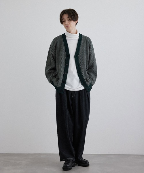 JUNRED(ジュンレッド)の「ストライプルーズカーディガン(カーディガン/ボレロ・メンズ・グレー/ブラック/グリーン・LL/M/L)」の15枚目の写真