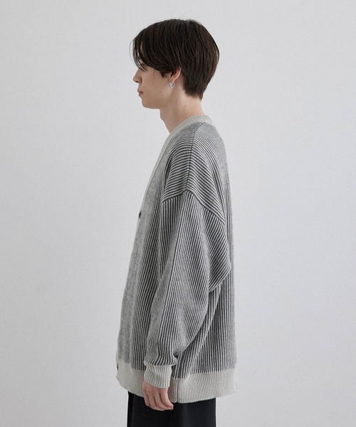 JUNRED(ジュンレッド)の「ストライプルーズカーディガン(カーディガン/ボレロ・メンズ・グレー/ブラック/グリーン・LL/M/L)」の17枚目の写真