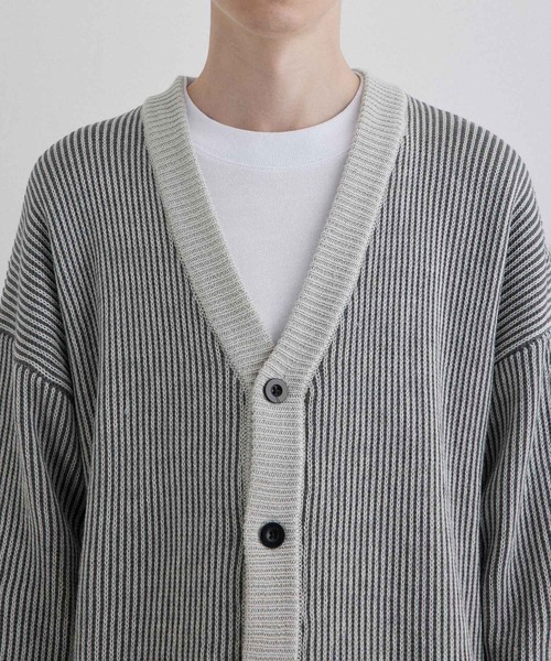 JUNRED(ジュンレッド)の「ストライプルーズカーディガン(カーディガン/ボレロ・メンズ・グレー/ブラック/グリーン・LL/M/L)」の19枚目の写真