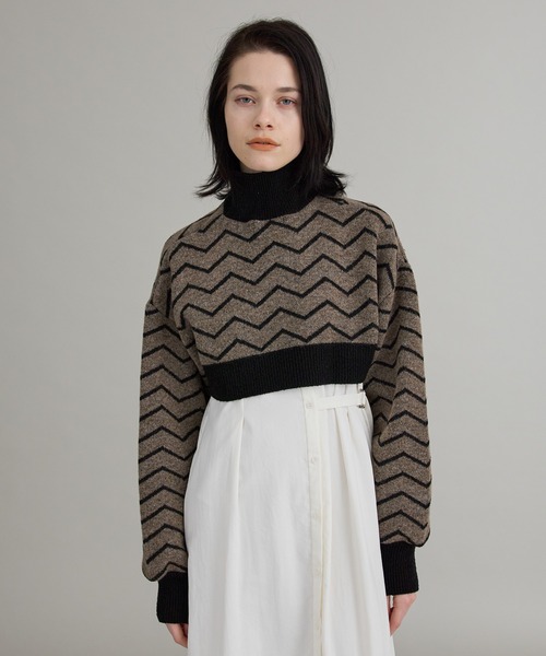 PUBLIC TOKYO（パブリックトウキョウ）の「【洗える】ハイネックマイクロショートニット（ニット/セーター・レディース・オレンジ/その他2/ダークグレー/ミント・FREE）」の17枚目の写真