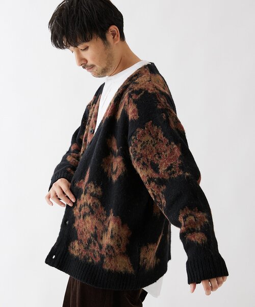 JOURNAL STANDARD(ジャーナルスタンダード)の「モヘア混 スプラッシュ ジャガードニットカーディガン(カーディガン/ボレロ・メンズ・ブラック/ベージュ/ライトグリーン/ラベンダー/ブラック系その他/ベージュ系その他・MEDIUM/LARGE)」の9枚目の写真