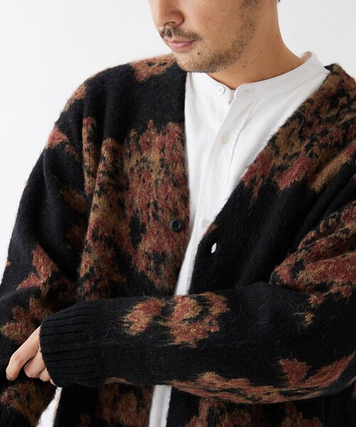 JOURNAL STANDARD(ジャーナルスタンダード)の「モヘア混 スプラッシュ ジャガードニットカーディガン(カーディガン/ボレロ・メンズ・ブラック/ベージュ/ライトグリーン/ラベンダー/ブラック系その他/ベージュ系その他・MEDIUM/LARGE)」の11枚目の写真