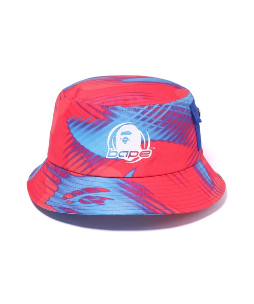 A BATHING APE（アベイシングエイプ）の「STROKE CAMO POCKET BUCKET HAT M（ハット・メンズ・ブラック/レッド・LARGE/MEDIUM）」の4枚目の写真