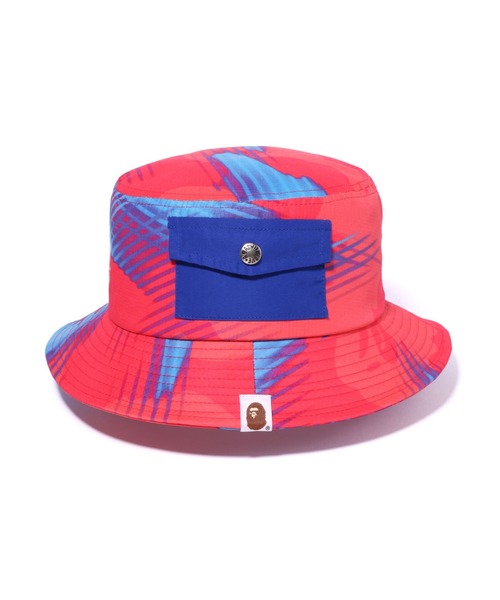 A BATHING APE（アベイシングエイプ）の「STROKE CAMO POCKET BUCKET HAT M（ハット・メンズ・ブラック/レッド・LARGE/MEDIUM）」の6枚目の写真