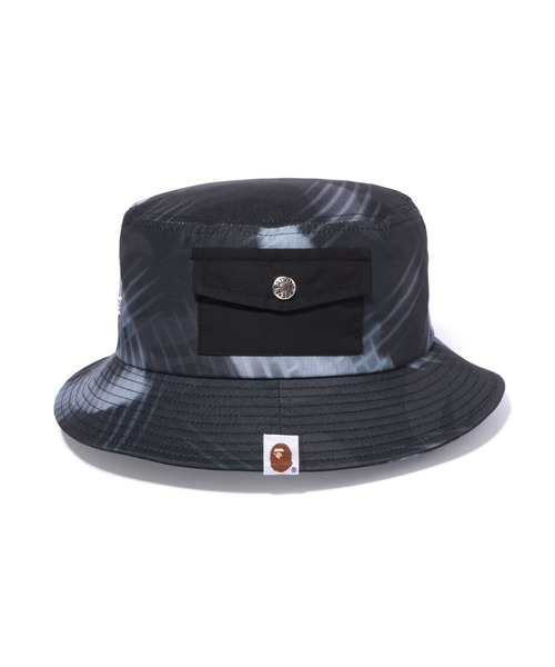 A BATHING APE（アベイシングエイプ）の「STROKE CAMO POCKET BUCKET HAT M（ハット・メンズ・ブラック/レッド・LARGE/MEDIUM）」の5枚目の写真