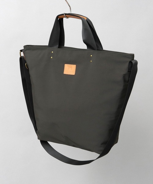 本革レザーパッチ タフタナイロン 2WAY ショルダートートバッグ A4対応（トートバッグ）｜kippis（キッピス）