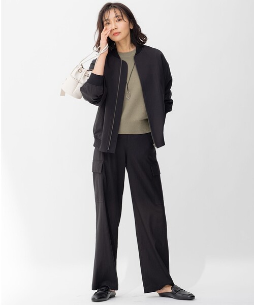 23区（ニジュウサンク）の「キュプラナイロンストレッチ カーゴ パンツ（カーゴパンツ・レディース・ブラック系/黄土色系/カーキ系・36/38/40）」の18枚目の写真